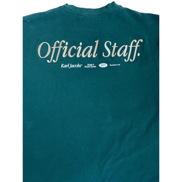 Karl Jacobs Books & Board Games Official Staff Size Medium Unisex Green Shirt - Picture 4 of 7